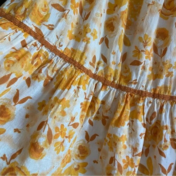Unknown Brand Hippie Boho Wide Leg Flare Yellow Floral Pants Child Size 12-13 - Picture 2 of 7